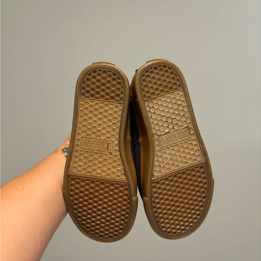 Old Navy Faux-Leather Slip-On Sneakers for Boys Size 1 Nlack Tan